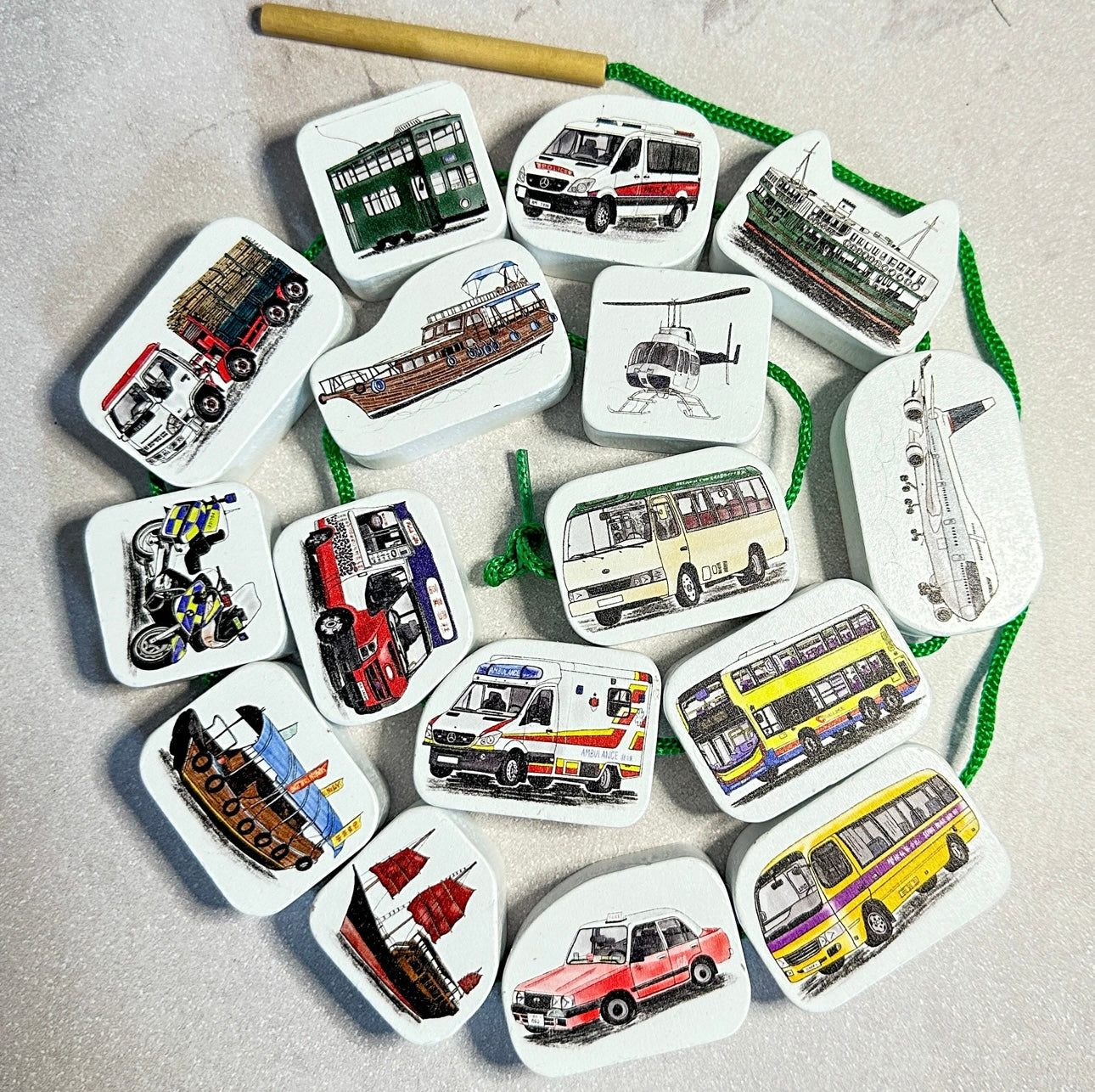 Hong Kong Transport Lacing Beads