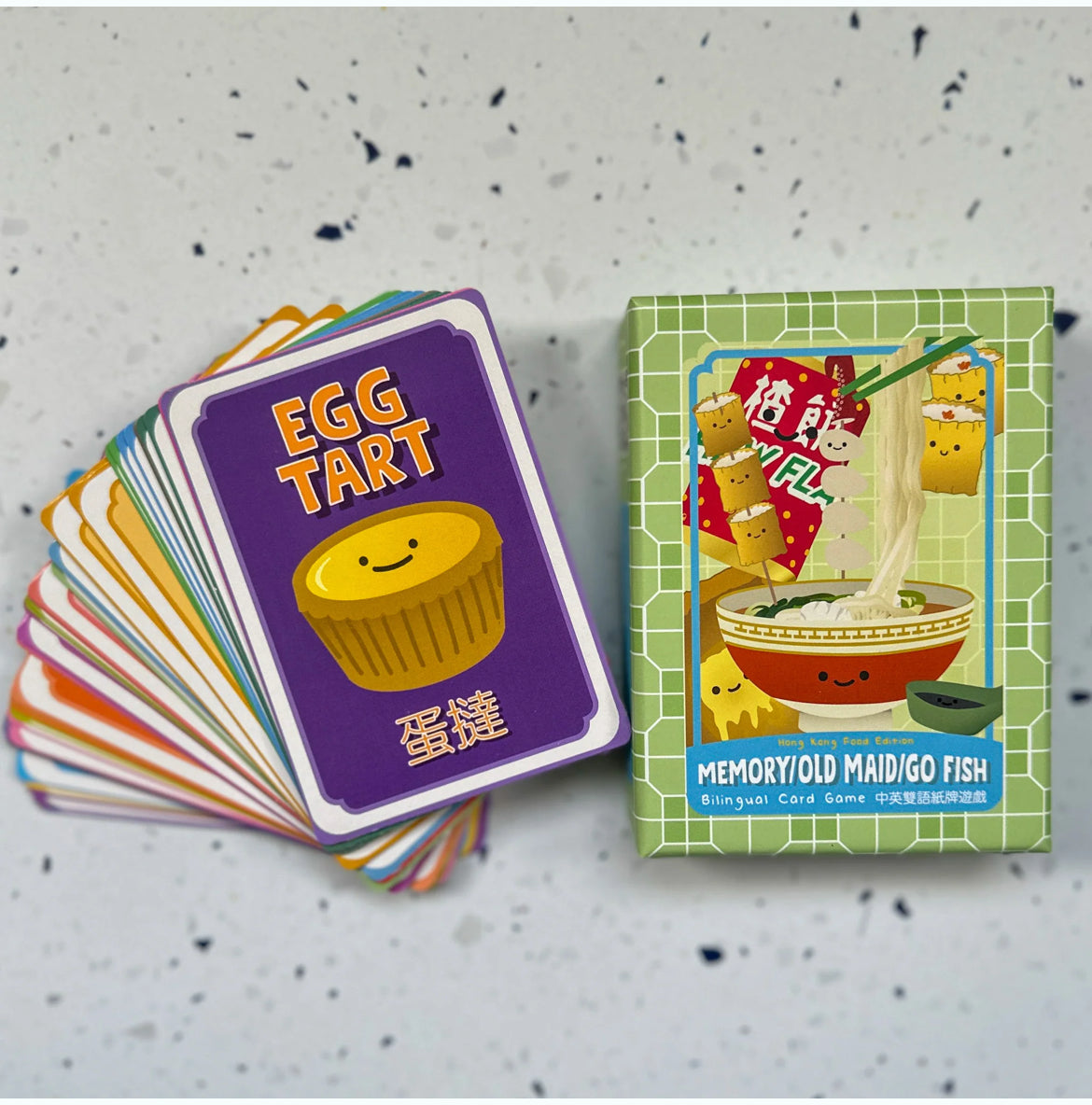 Memory/Old Maid/Go Fish (Bilingual Card Game - Hong Kong Food Edition)